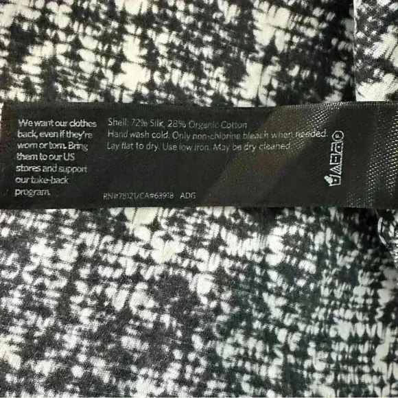 Eileen Fisher Silk Knee Length Shift Dress | Black and White | SZ M - Picture 6 of 6